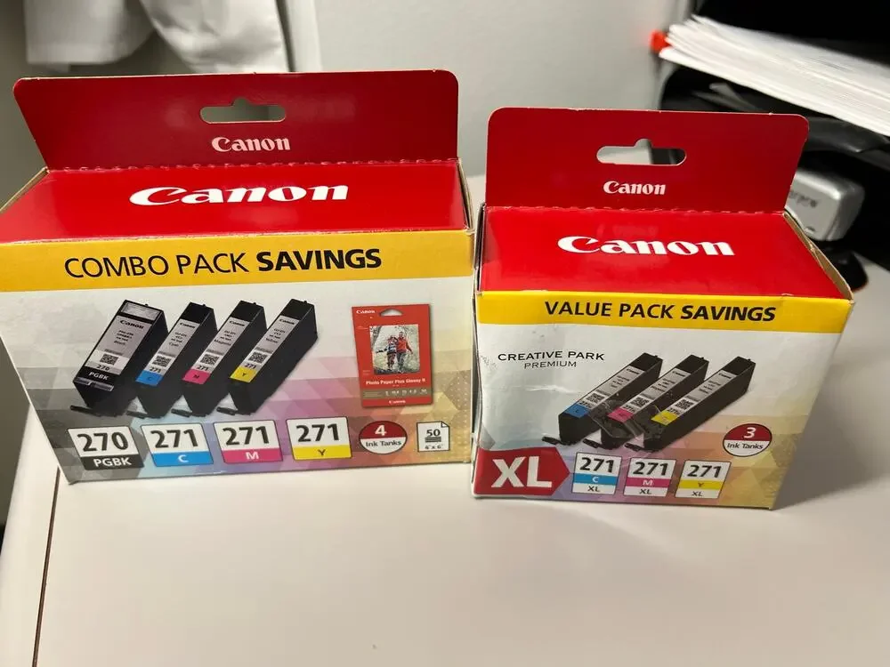 Genuine Canon PGI-270 CLI-271 Ink Lot OEM Combo Pack + 271 XL CMY New Sealed